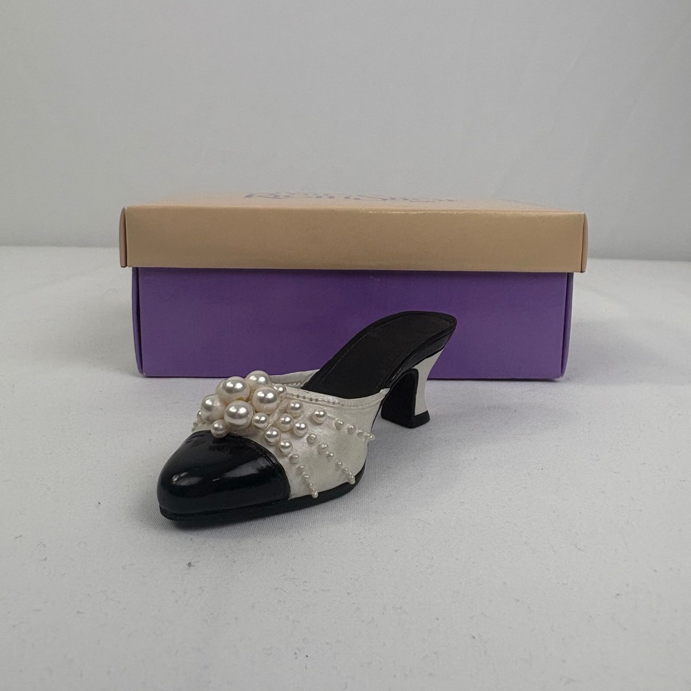 Vintage Just The Right Shoe By Raine Pearl Mule 25010 1998 Box No COA
